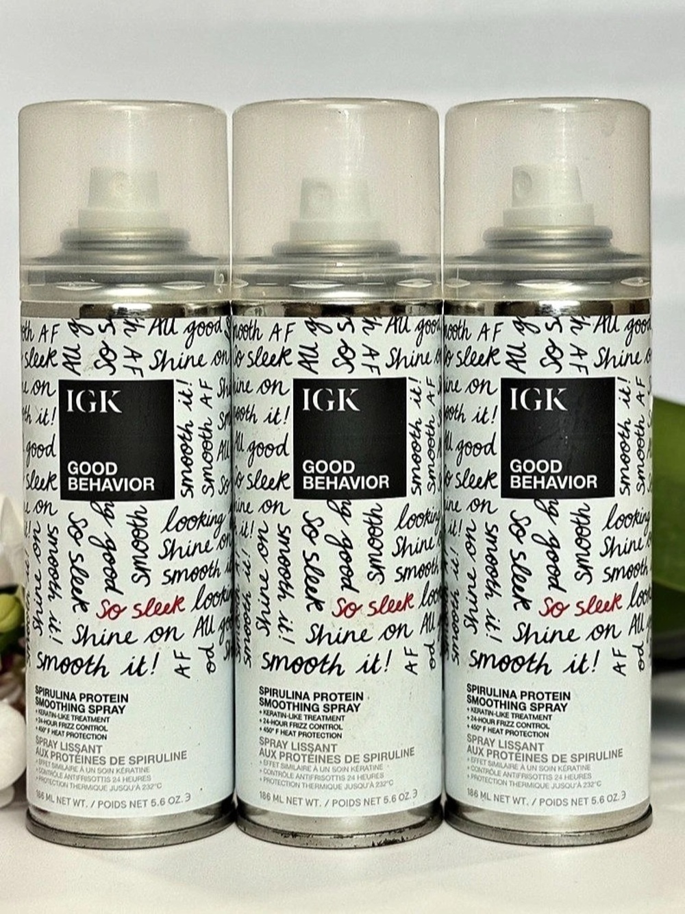 IGK Good Behavior Spirulina Protein Smoothing Spray 5.6oz x3 NEW $114 Value